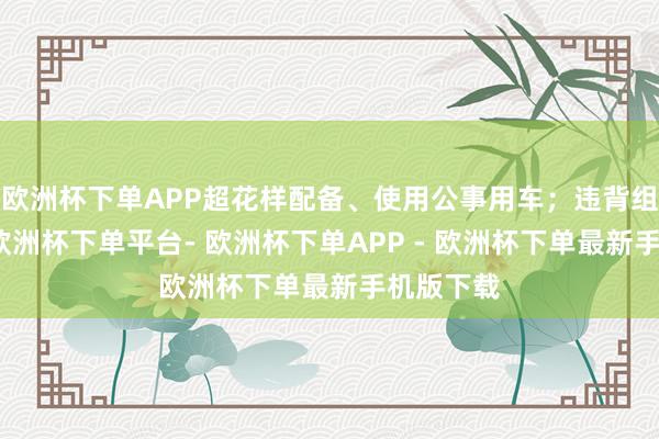 欧洲杯下单APP超花样配备、使用公事用车；违背组织次序-欧洲杯下单平台- 欧洲杯下单APP - 欧洲杯下单最新手机版下载