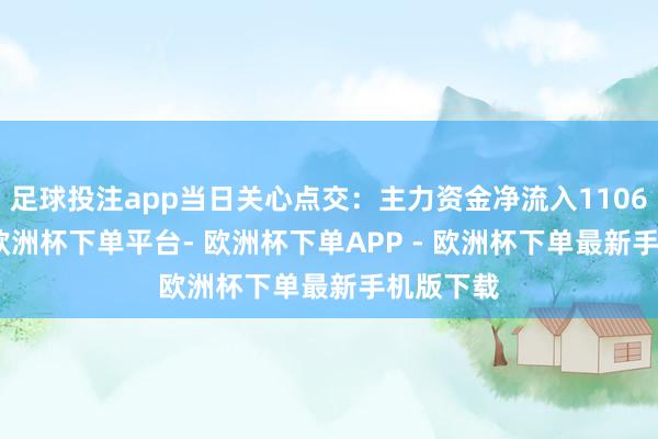 足球投注app当日关心点交：主力资金净流入1106.9万元-欧洲杯下单平台- 欧洲杯下单APP - 欧洲杯下单最新手机版下载