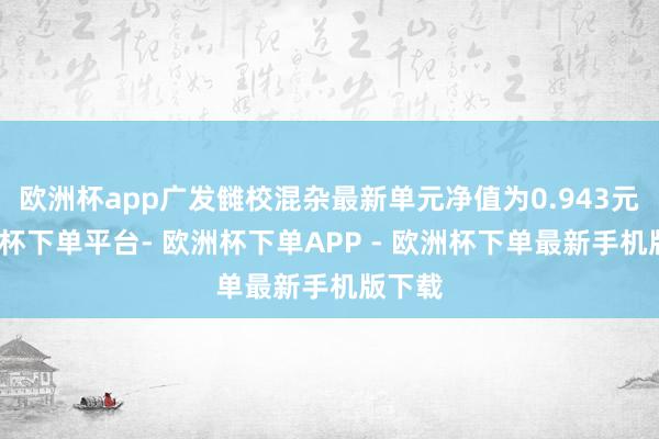 欧洲杯app广发雠校混杂最新单元净值为0.943元-欧洲杯下单平台- 欧洲杯下单APP - 欧洲杯下单最新手机版下载