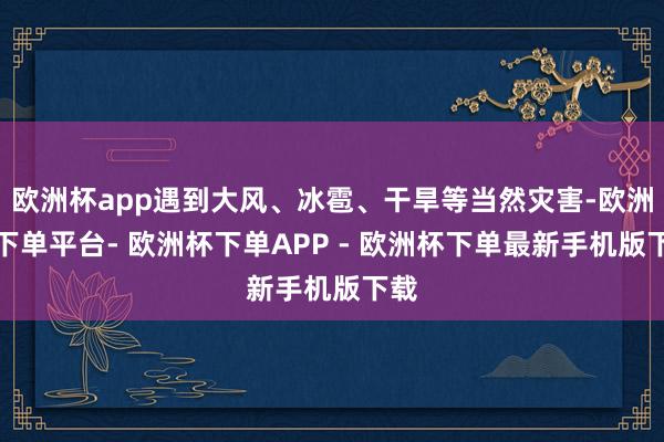 欧洲杯app遇到大风、冰雹、干旱等当然灾害-欧洲杯下单平台- 欧洲杯下单APP - 欧洲杯下单最新手机版下载
