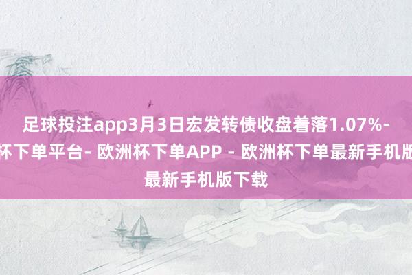 足球投注app3月3日宏发转债收盘着落1.07%-欧洲杯下单平台- 欧洲杯下单APP - 欧洲杯下单最新手机版下载