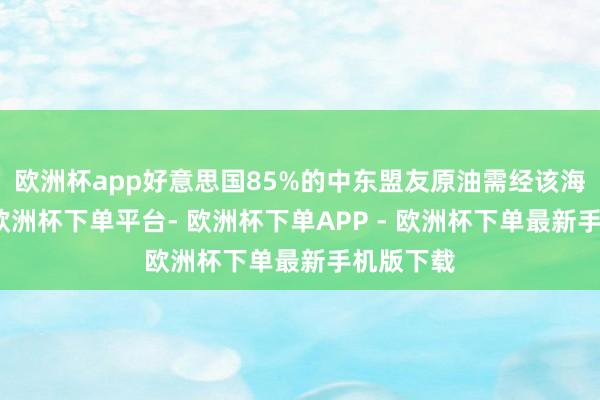 欧洲杯app好意思国85%的中东盟友原油需经该海峡出口-欧洲杯下单平台- 欧洲杯下单APP - 欧洲杯下单最新手机版下载