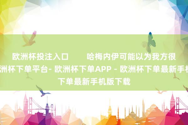 欧洲杯投注入口        哈梅内伊可能以为我方很危境-欧洲杯下单平台- 欧洲杯下单APP - 欧洲杯下单最新手机版下载