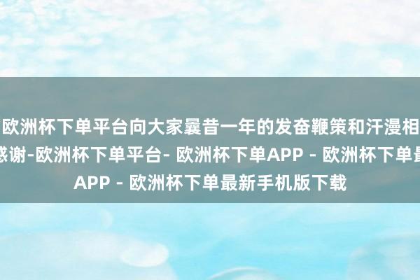 欧洲杯下单平台向大家曩昔一年的发奋鞭策和汗漫相沿暗示由衷的感谢-欧洲杯下单平台- 欧洲杯下单APP - 欧洲杯下单最新手机版下载