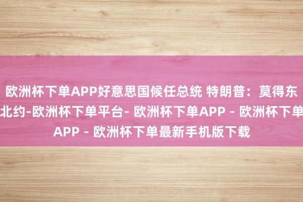 欧洲杯下单APP好意思国候任总统 特朗普:莫得东说念主比我更懂北约-欧洲杯下单平台- 欧洲杯下单APP - 欧洲杯下单最新手机版下载