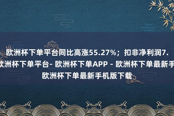 欧洲杯下单平台同比高涨55.27%；扣非净利润7.25亿元-欧洲杯下单平台- 欧洲杯下单APP - 欧洲杯下单最新手机版下载