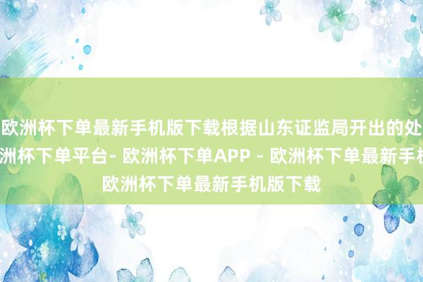 欧洲杯下单最新手机版下载根据山东证监局开出的处罚书-欧洲杯下单平台- 欧洲杯下单APP - 欧洲杯下单最新手机版下载