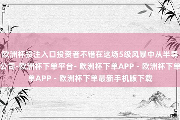 欧洲杯投注入口投资者不错在这场5级风暴中从半导体公司转向软件公司-欧洲杯下单平台- 欧洲杯下单APP - 欧洲杯下单最新手机版下载