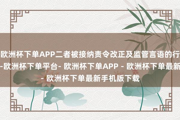 欧洲杯下单APP二者被接纳责令改正及监管言语的行政监管顺次-欧洲杯下单平台- 欧洲杯下单APP - 欧洲杯下单最新手机版下载