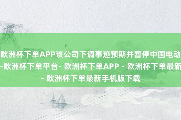欧洲杯下单APP该公司下调事迹预期并暂停中国电动车鼓舞磋议-欧洲杯下单平台- 欧洲杯下单APP - 欧洲杯下单最新手机版下载